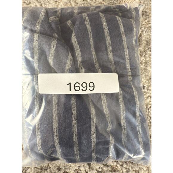 Zinni Garnet Hill Size M Striped Stretch Mini Shift Dress Blue 3/4 Sleeve Pullov - Picture 9 of 9